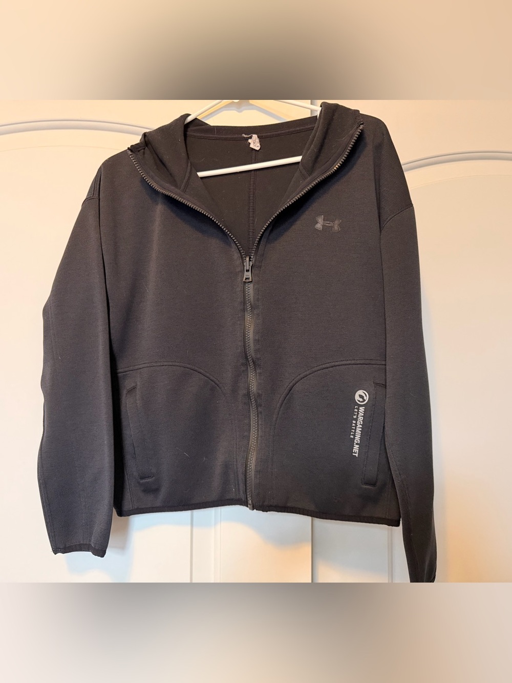 Under Armour Black Full-Zip Hooded Bomber Jacket